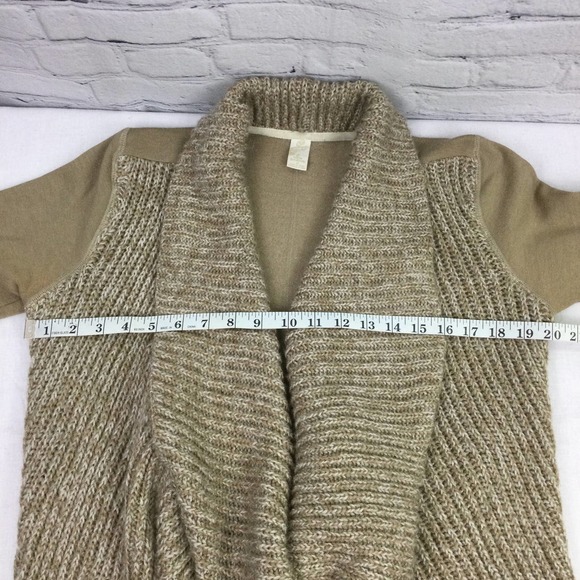 PrAna Tan Waterfall Wool Blend Knit Long Sleeve Open Cardigan Women’s Size M - Picture 9 of 15